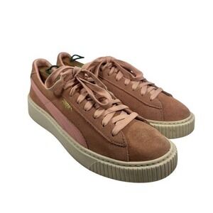 Puma Pink Suede Platform Sneakers